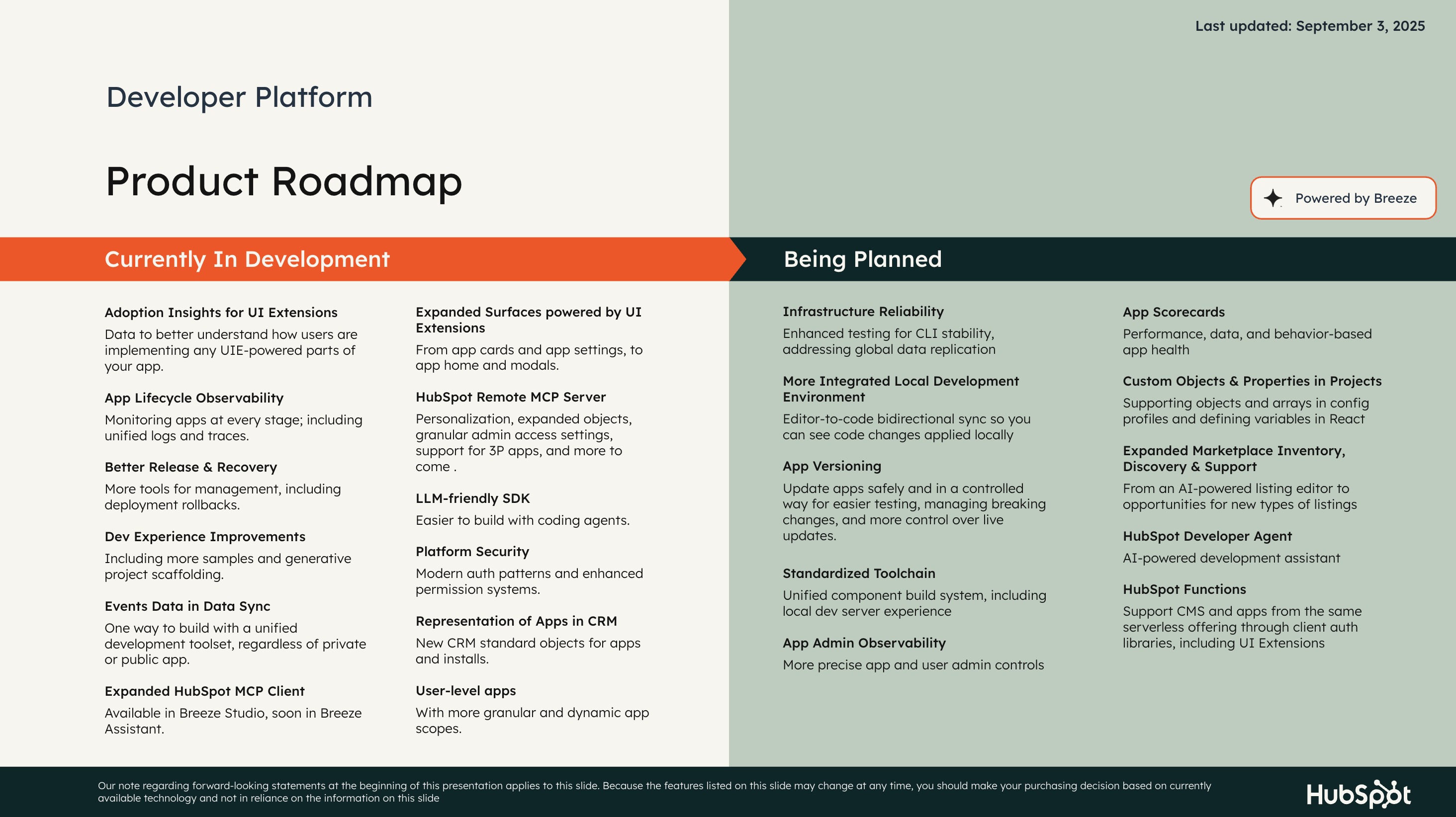 dev platform roadmap