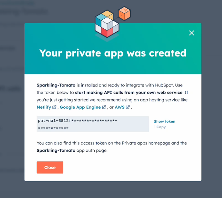 private-app-created