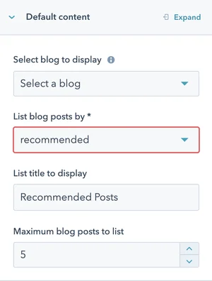 Recommended Option in Post Listing Module