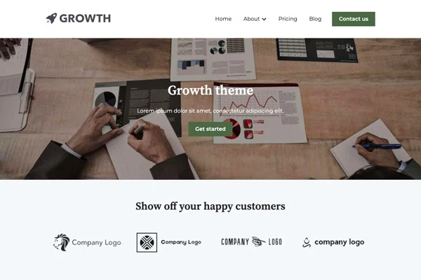 Growth Theme Homepage Template