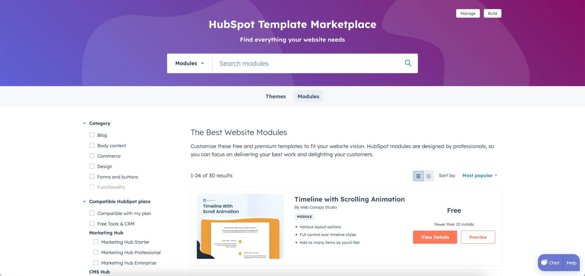 The new template marketplace homepage