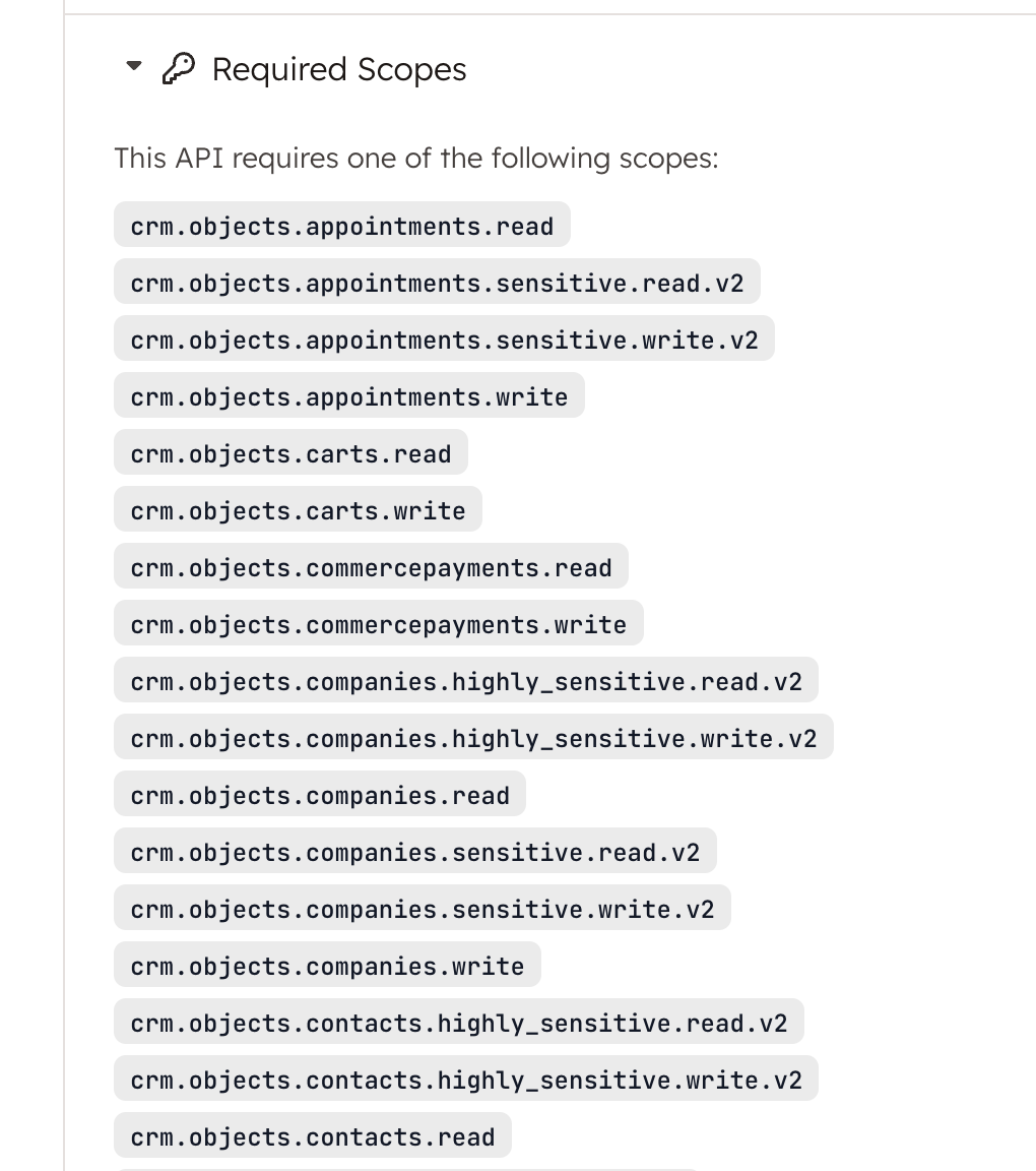 Documentation Enhancements: Required Scopes
