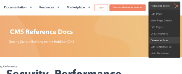 Developer info sprocket menu Developer info sprocket menu