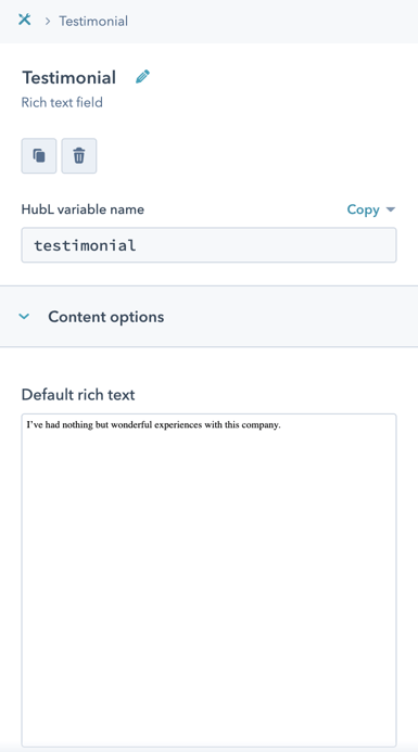 Rich Text Field Example
