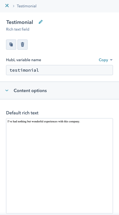 Rich Text Field Example Rich Text Field Example