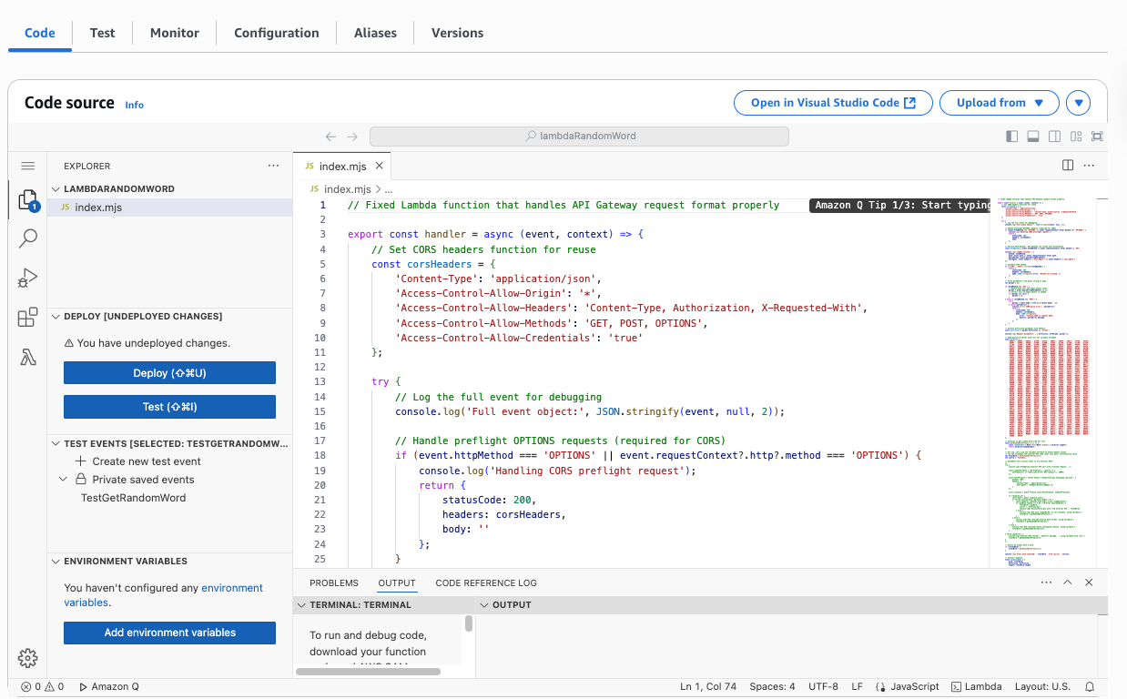 AWS Lambda Function Code source
