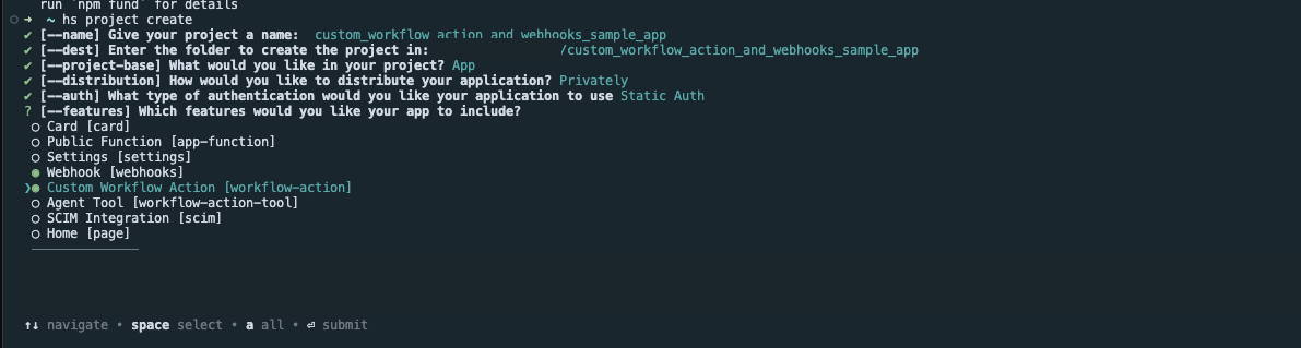 HubSpot CLI command execution