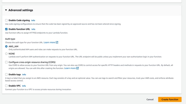 Advanced Settings page