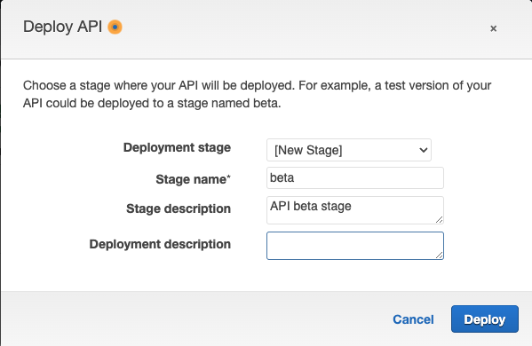 Deploy AWS API