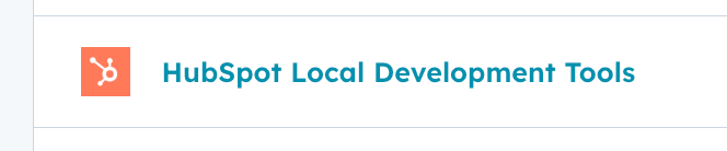 Screenshot of the HubSpot Local Development Tools app installed in an account