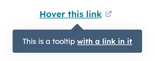 An example tooltip on a Link component