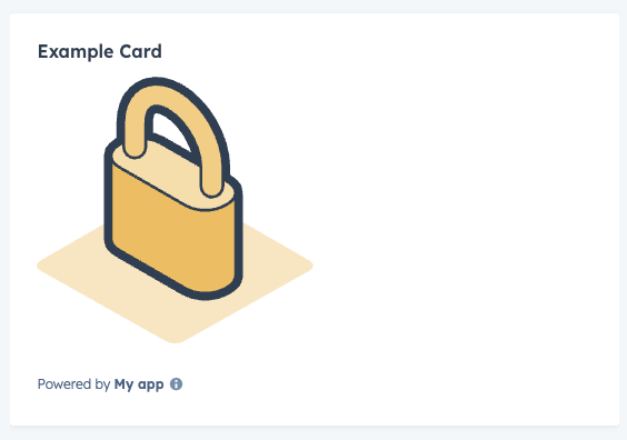 Example showing an app card that uses the 'lock' illustration