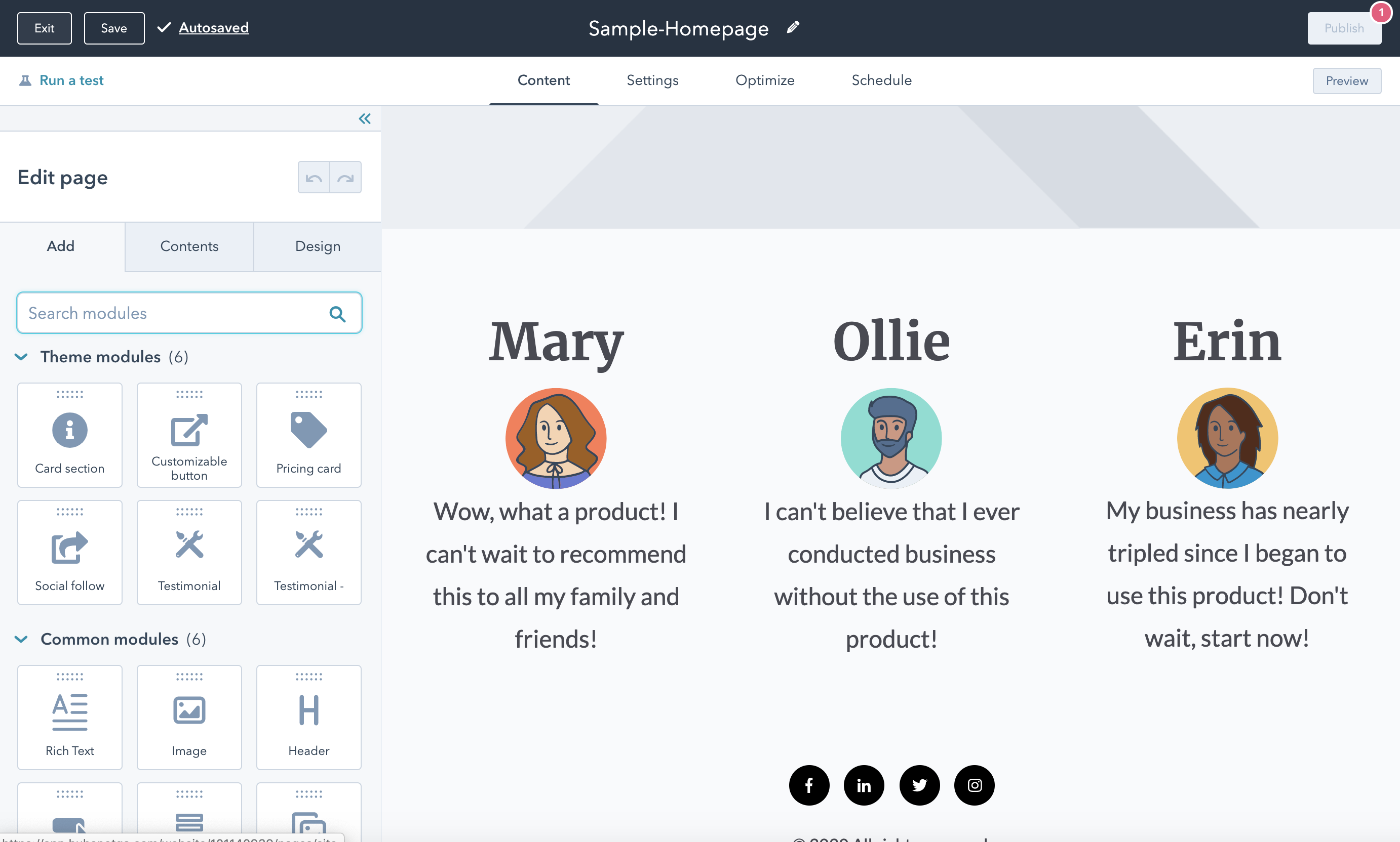 Page Editor Example Page Editor Example