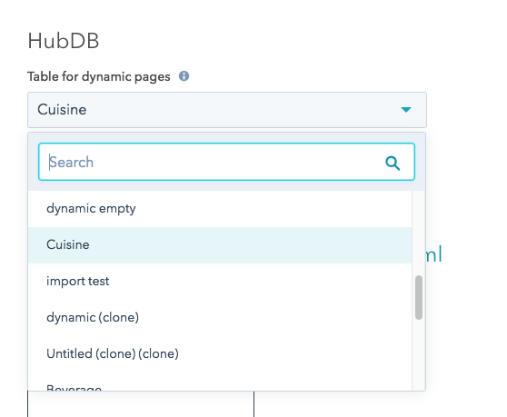 hubdb field in page settings hubdb field in page settings